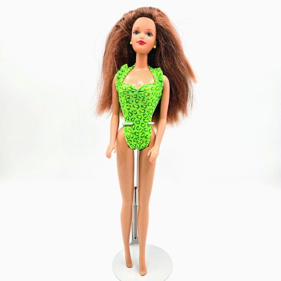 Florida Vacation Midge Barbie Doll 1998 20538 Red Hair Green Swimsuit Mattel Rea - Picture 1 of 16